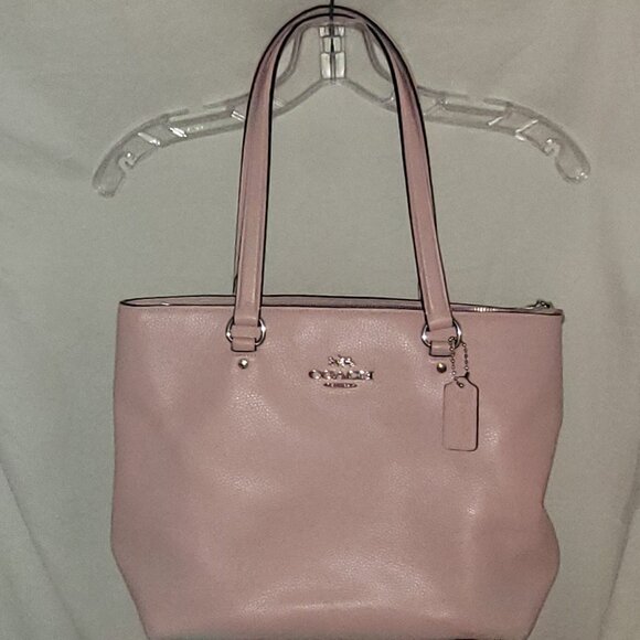 Coach Pink Pebbled Leather Bay Tote - Picture 1 of 13